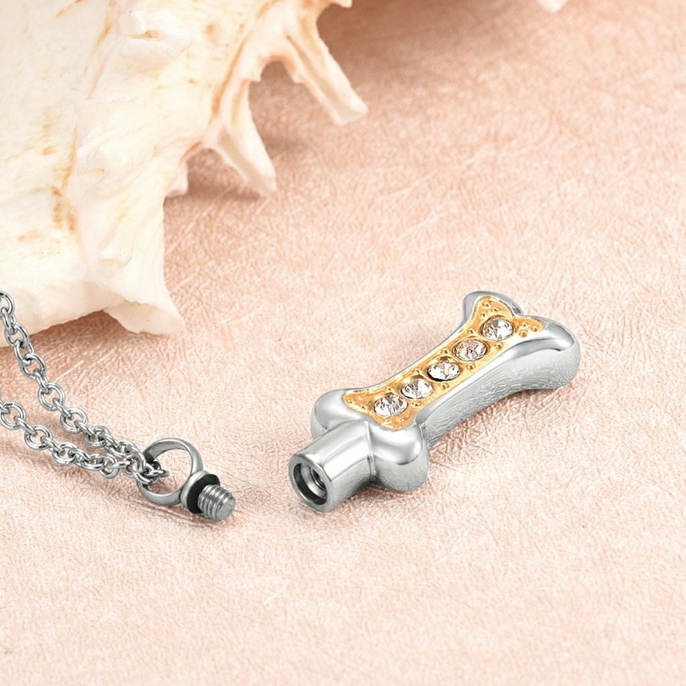 SOLD****Dog bone cremation urn necklace - Picture 2 of 6